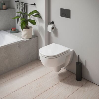 Duravit D-Code Toilette - Sans rebord, 4/2L, Fixation murale - Publicité Duravit D-Code Toilette - Sans rebord, 4/2L, Fixation murale - Publicité