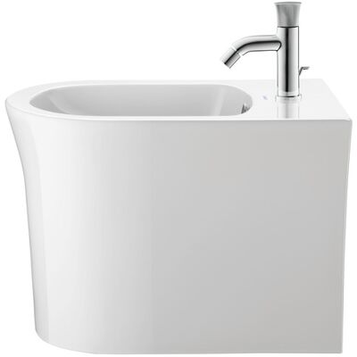 Bidet White Tulip Duravit - Blanc - Revêtement WonderGliss, Fixation murale arrière, Compatible avec monogriffe - Publicité Bidet White Tulip Duravit - Blanc - Revêtement WonderGliss, Fixation murale arrière, Compatible avec monogriffe - Publicité