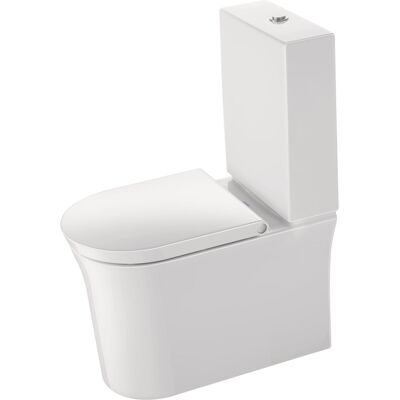 Toilette Duravit White Tulip - Sans rebord, Brillant, 4,5L, Murale - Publicité Toilette Duravit White Tulip - Sans rebord, Brillant, 4,5L, Murale - Publicité
