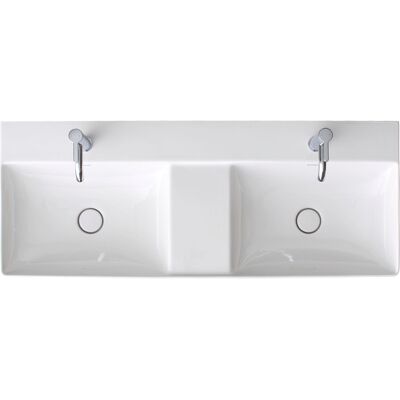Duravit DuraSquare Double Vasque - 120x47cm, Blanc, Sans trop-plein - Publicité Duravit DuraSquare Double Vasque - 120x47cm, Blanc, Sans trop-plein - Publicité