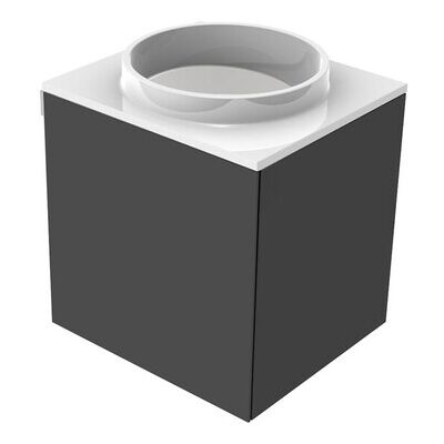 Emco Evo 450 Lavabo pour vestiaire - Montage mural, Noir, Sans trous pour robinet - Publicité Emco Evo 450 Lavabo pour vestiaire - Montage mural, Noir, Sans trous pour robinet - Publicité