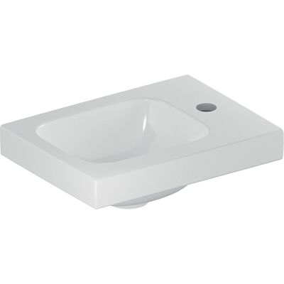 Lavabo Rectangulaire Blanc Geberit - 38x28cm - Sans Trou pour Robinet - Publicité Lavabo Rectangulaire Blanc Geberit - 38x28cm - Sans Trou pour Robinet - Publicité