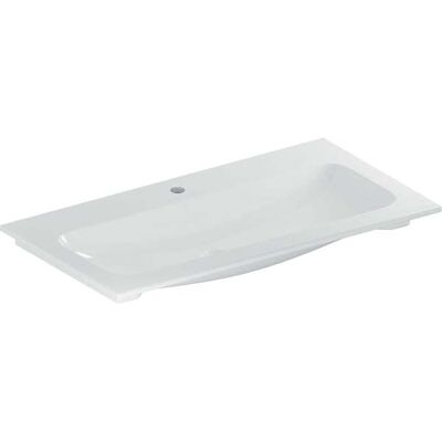 Lavabo Geberit iCon Light 90x48cm, trou pour robinet au centre, blanc - Lavabo - Publicité Lavabo Geberit iCon Light 90x48cm, trou pour robinet au centre, blanc - Lavabo - Publicité