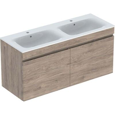 Keramag Geberit Renova Plan Ensemble Meubles Double Lavabo - 130x62x48 cm - Publicité Keramag Geberit Renova Plan Ensemble Meubles Double Lavabo - 130x62x48 cm - Publicité