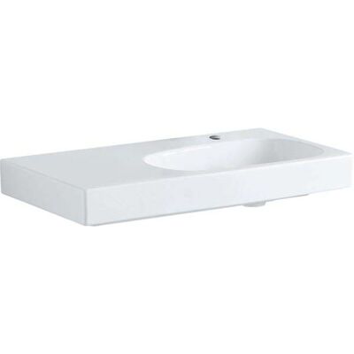 Geberit Citterio - Lavabo 900x500mm, trou de robinetterie à droite, sans trop-plein, étagère à gauche - Lavabo - Publicité Geberit Citterio - Lavabo 900x500mm, trou de robinetterie à droite, sans trop-plein, étagère à gauche - Lavabo - Publicité