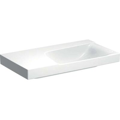 Lavabo Xeno 2 de Keramag - Étagère Gauche - Sans Trou pour Robinet - Sans Trop-plein - Blanc - Publicité Lavabo Xeno 2 de Keramag - Étagère Gauche - Sans Trou pour Robinet - Sans Trop-plein - Blanc - Publicité