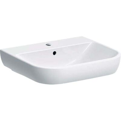 Lavabo Geberit Smyle Keramag - 55x48cm, KeraTect, Blanc - Publicité Lavabo Geberit Smyle Keramag - 55x48cm, KeraTect, Blanc - Publicité