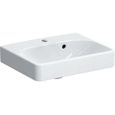 Lavabo Geberit Smyle Square - Blanc - Videresche asymétrique - Trou pour robinet central - Lavabo - Publicité Lavabo Geberit Smyle Square - Blanc - Videresche asymétrique - Trou pour robinet central - Lavabo - Publicité