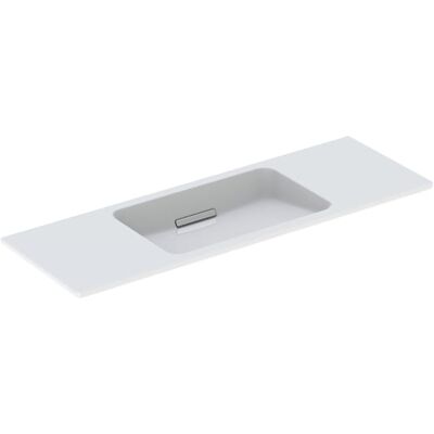 Lavabo suspendu Geberit One - Blanc / Chrome brillante - 120x40cm - Publicité Lavabo suspendu Geberit One - Blanc / Chrome brillante - 120x40cm - Publicité