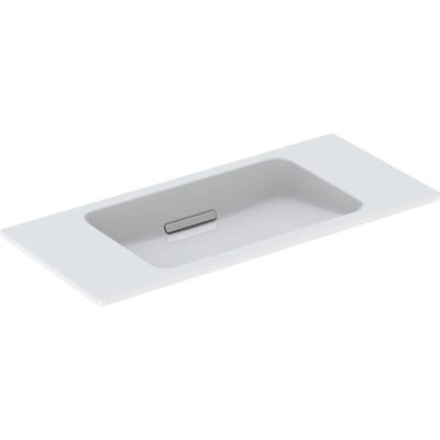 Lavabo Geberit blanc mural - 90x40cm - Sans trou pour robinet - KeraTect - Publicité Lavabo Geberit blanc mural - 90x40cm - Sans trou pour robinet - KeraTect - Publicité