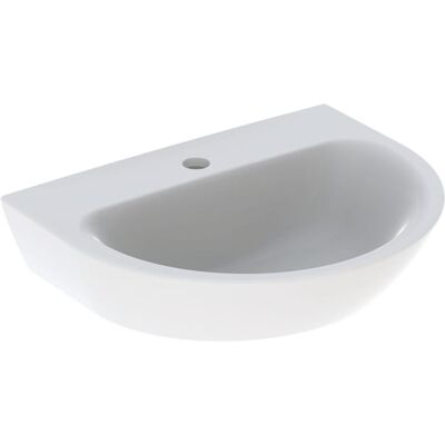 Lavabo mural Geberit Renova avec trou pour robinet au centre - Céramique, Blanc - Publicité Lavabo mural Geberit Renova avec trou pour robinet au centre - Céramique, Blanc - Publicité