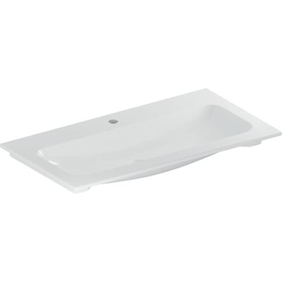 Lavabo Geberit iCon Light - Trou Central, Blanc - Rectangulaire - Publicité Lavabo Geberit iCon Light - Trou Central, Blanc - Rectangulaire - Publicité