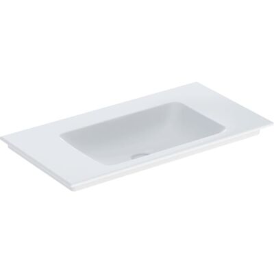 Geberit Lavabo Blanc - 90cm, Sortie Verticale, Sans Trou - Publicité Geberit Lavabo Blanc - 90cm, Sortie Verticale, Sans Trou - Publicité
