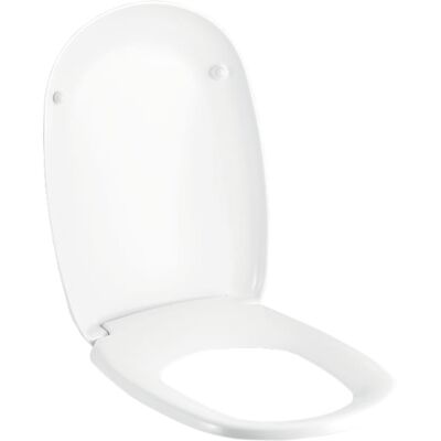 Couvercle WC Geberit Lineo - Charnières chromées - Blanc - Publicité Couvercle WC Geberit Lineo - Charnières chromées - Blanc - Publicité