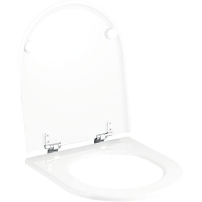 Couvre-siège WC Geberit Courreges blanc avec charnières chromées - 203100 - Publicité Couvre-siège WC Geberit Courreges blanc avec charnières chromées - 203100 - Publicité