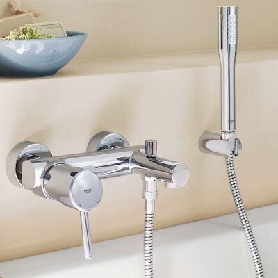 Grohe Mitigeur monocommande 1/2" Bain/Douche chromé, montage mural - Publicité Grohe Mitigeur monocommande 1/2" Bain/Douche chromé, montage mural - Publicité