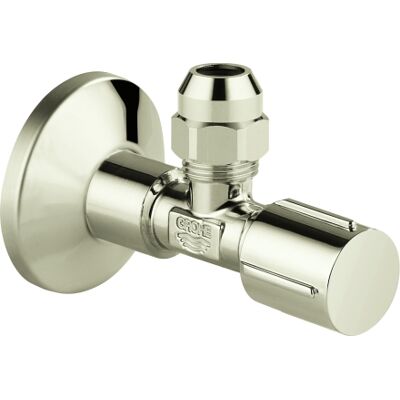 Grohe Valve d'angle en nickel - Auto-obturant DN 15, 1/2" x 3/8" - Publicité Grohe Valve d'angle en nickel - Auto-obturant DN 15, 1/2" x 3/8" - Publicité