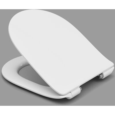Siège de toilette Haro Ray en forme de D - compatible avec Laufen Pro - Publicité Siège de toilette Haro Ray en forme de D - compatible avec Laufen Pro - Publicité