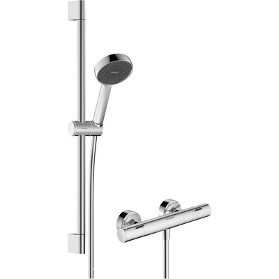 Système de douche Hansgrohe Activera Select S 28876000 apparent, économie d'eau, avec Ecostat Fine et barre de douche 65 cm, chromé - Publicité Système de douche Hansgrohe Activera Select S 28876000 apparent, économie d'eau, avec Ecostat Fine et barre de douche 65 cm, chromé - Publicité