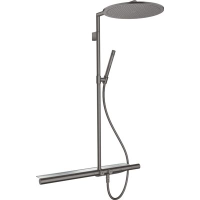 Hansgrohe Axor Showerpipe - Chrome Noir Brossé - Thermostat, Tête & Douche à Main - Publicité Hansgrohe Axor Showerpipe - Chrome Noir Brossé - Thermostat, Tête & Douche à Main - Publicité