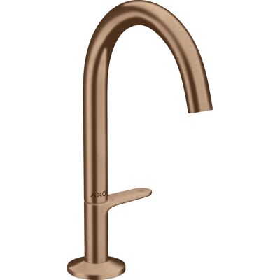 Hansgrohe Axor One Mitigeur Lavabo - Système Push-Open, projection 140 mm, or rouge brossé - Publicité Hansgrohe Axor One Mitigeur Lavabo - Système Push-Open, projection 140 mm, or rouge brossé - Publicité