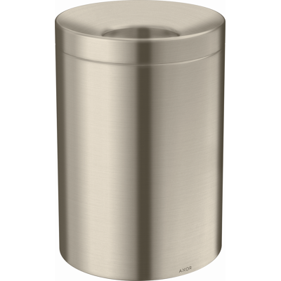 Corbeille à papier circulaire AXOR de HANSGROHE - 5L - Nickel Brossé - Publicité Corbeille à papier circulaire AXOR de HANSGROHE - 5L - Nickel Brossé - Publicité