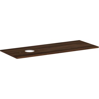 Console murale Hansgrohe Xelu Q - Découpe gauche - 1360x550 - Nussbaum Dunkel - Publicité Console murale Hansgrohe Xelu Q - Découpe gauche - 1360x550 - Nussbaum Dunkel - Publicité