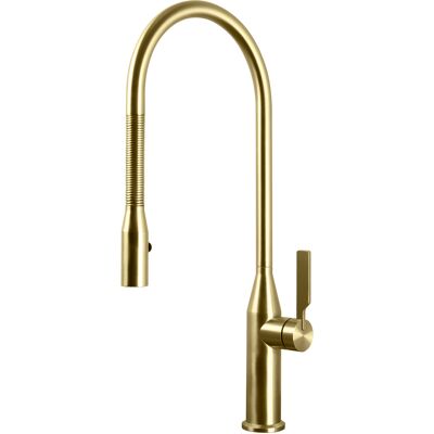 Robinet de cuisine Herzbach en acier inoxydable - Bec spiral à ressort pivotant 135° - 2 fonctions - Cartouche céramique - Publicité Robinet de cuisine Herzbach en acier inoxydable - Bec spiral à ressort pivotant 135° - 2 fonctions - Cartouche céramique - Publicité