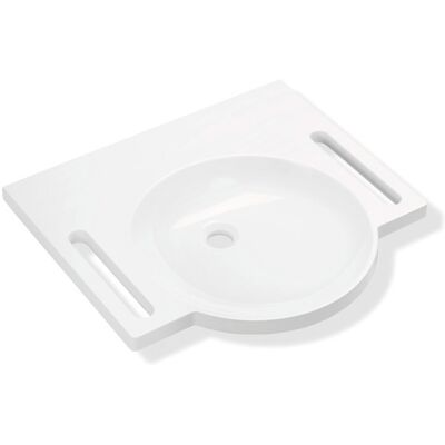 Lavabo en minéral cast blanc Hewi - Modèle 950.11.100 - Publicité Lavabo en minéral cast blanc Hewi - Modèle 950.11.100 - Publicité
