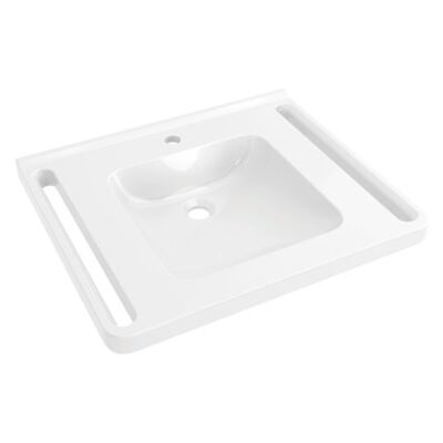 Lavabo en Minéral Hewi 950.11.161 - Fixé au mur, sans trop-plein, 65x55cm - Publicité Lavabo en Minéral Hewi 950.11.161 - Fixé au mur, sans trop-plein, 65x55cm - Publicité