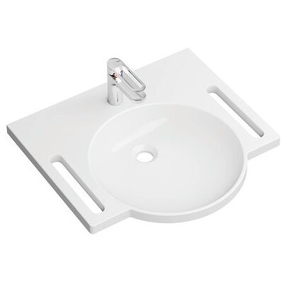 Ensemble lavabo en fonte minérale Hewi - Blanc - Publicité Ensemble lavabo en fonte minérale Hewi - Blanc - Publicité