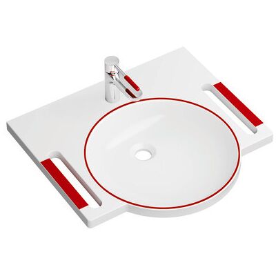 Ensemble de lavabo en fonte minérale Hewi 950.19.02599 - Rond, Blanc, Soutient la démence - Publicité Ensemble de lavabo en fonte minérale Hewi 950.19.02599 - Rond, Blanc, Soutient la démence - Publicité