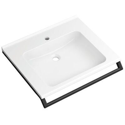 Lavabo mural Hewi en fonte minérale - Gris foncé perle mica mat - Publicité Lavabo mural Hewi en fonte minérale - Gris foncé perle mica mat - Publicité