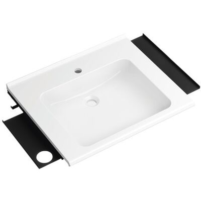 Lavabo mural en fonte minérale Hewi - Bassin rectangulaire profond, étagère, sans trop-plein - Publicité Lavabo mural en fonte minérale Hewi - Bassin rectangulaire profond, étagère, sans trop-plein - Publicité