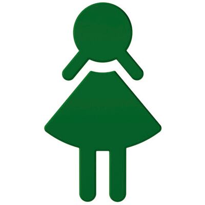 HEWI Symbole Femme Vert Poliamide - Plaque de porte - Publicité HEWI Symbole Femme Vert Poliamide - Plaque de porte - Publicité