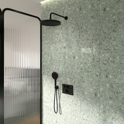 Ideal Standard A7892XG - Noir Soie - Système de Douche Thermostatique - Publicité Ideal Standard A7892XG - Noir Soie - Système de Douche Thermostatique - Publicité