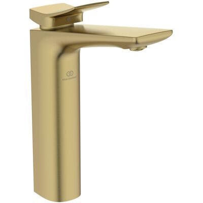 Robinet Check de Ideal Standard - Base Allongée - 150mm Portée - Or Brossé - Publicité Robinet Check de Ideal Standard - Base Allongée - 150mm Portée - Or Brossé - Publicité