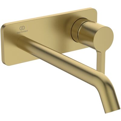 Mitigeur lavabo mural Ideal Standard - Projection 225 mm, Or brossé, kit 2 - Publicité Mitigeur lavabo mural Ideal Standard - Projection 225 mm, Or brossé, kit 2 - Publicité