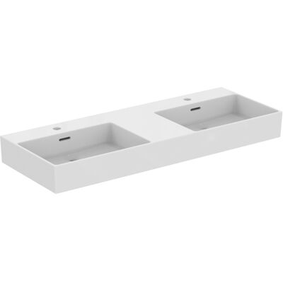 Double Lavabo 1200x450x150mm blanc avec trop-plein - Double Lavabo - Publicité Double Lavabo 1200x450x150mm blanc avec trop-plein - Double Lavabo - Publicité