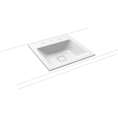 Vasque encastrée Kaldewei Cono - 50x50cm, blanc perl-effect, 3 trous pour robinet - Publicité Vasque encastrée Kaldewei Cono - 50x50cm, blanc perl-effect, 3 trous pour robinet - Publicité