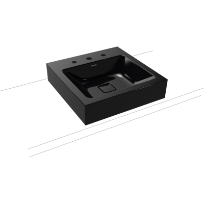 Lavabo Kaldewei Cono noir rectangulaire - Sans trop, 3 trous - Publicité Lavabo Kaldewei Cono noir rectangulaire - Sans trop, 3 trous - Publicité