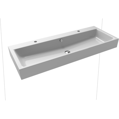 Kaldewei Puro Lavabo double mural - 120x46 cm, Manhattan, Effet Perlée - Publicité Kaldewei Puro Lavabo double mural - 120x46 cm, Manhattan, Effet Perlée - Publicité