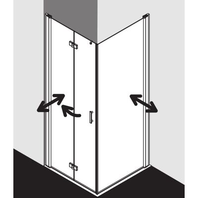 Porte de douche Diga de Kermi en argent brillant - Porte de douche - Publicité Porte de douche Diga de Kermi en argent brillant - Porte de douche - Publicité