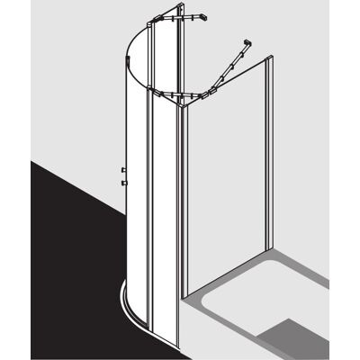 Cabine de Douche Kermi Ibiza 2000 - Quart de Cercle, Argent Mat - Publicité Cabine de Douche Kermi Ibiza 2000 - Quart de Cercle, Argent Mat - Publicité