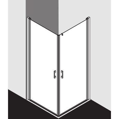 Kermi Liga Entrée d'angle - Argent Brillant - 90x185cm - Enclosure en Verre - Publicité Kermi Liga Entrée d'angle - Argent Brillant - 90x185cm - Enclosure en Verre - Publicité