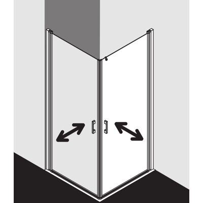 Ensemble de douche d'angle Kermi Liga - Argent Mat - 100x200cm - Publicité Ensemble de douche d'angle Kermi Liga - Argent Mat - 100x200cm - Publicité