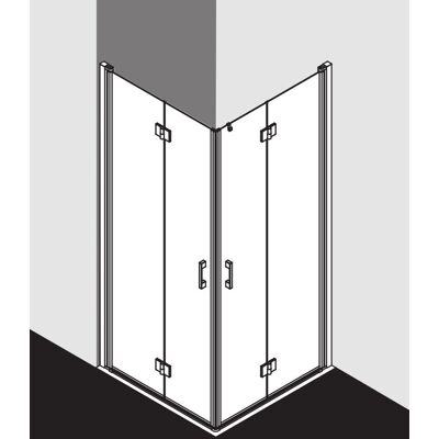 Porte de douche d'angle Kermi Liga - Argent mat - 78x200cm - Verre de sécurité - Publicité Porte de douche d'angle Kermi Liga - Argent mat - 78x200cm - Verre de sécurité - Publicité