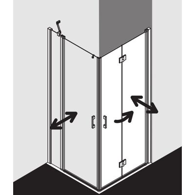 Kermi Liga Entrée d’Angle - Porte Pliantes 2 Pièces - Argent Brillant - 80cm x 200cm - Publicité Kermi Liga Entrée d’Angle - Porte Pliantes 2 Pièces - Argent Brillant - 80cm x 200cm - Publicité