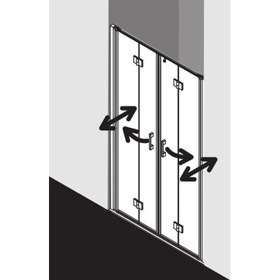Porte de Douche Pliantes Kermi Liga - Verre de Sécurité, Argent Mat - Publicité Porte de Douche Pliantes Kermi Liga - Verre de Sécurité, Argent Mat - Publicité
