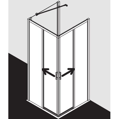 Porte d'angle Kermi Liga - Coulissante 2 pièces - Argent brillant - Publicité Porte d'angle Kermi Liga - Coulissante 2 pièces - Argent brillant - Publicité